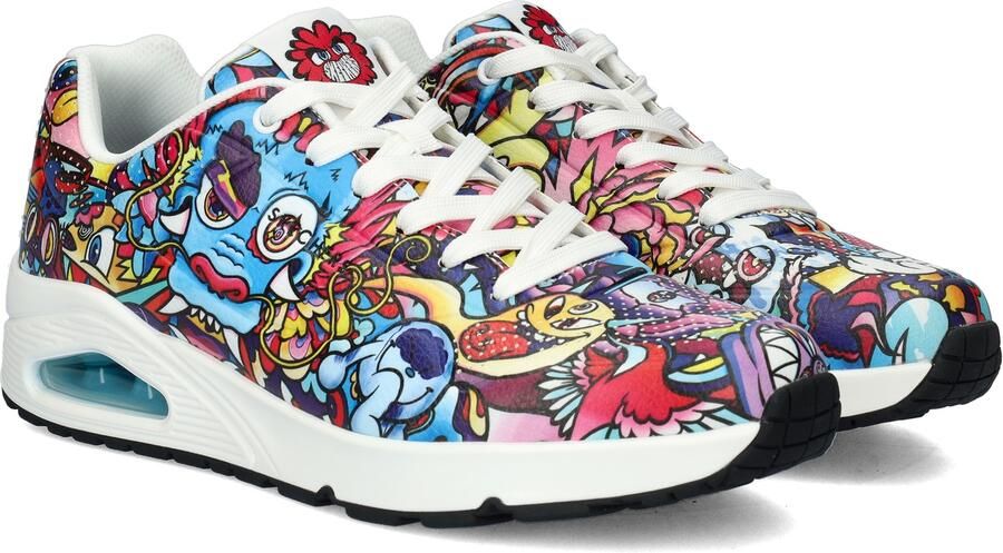 Skechers Sneakers UNO COLOR DOODLE Wedge sneaker veterschoen retro sneaker met unieke print - Foto 14