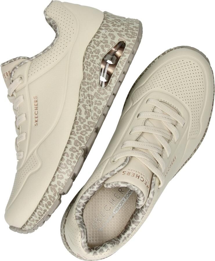 Skechers UNO SAFARI TIME Dames Sneakers Naturel Off-White Multi - Foto 12