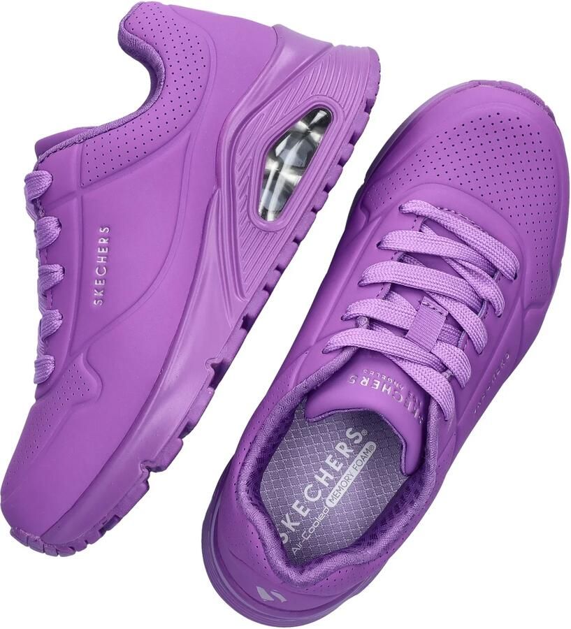 Skechers Uno sneakers paars Meisjes Imitatieleer Effen 36