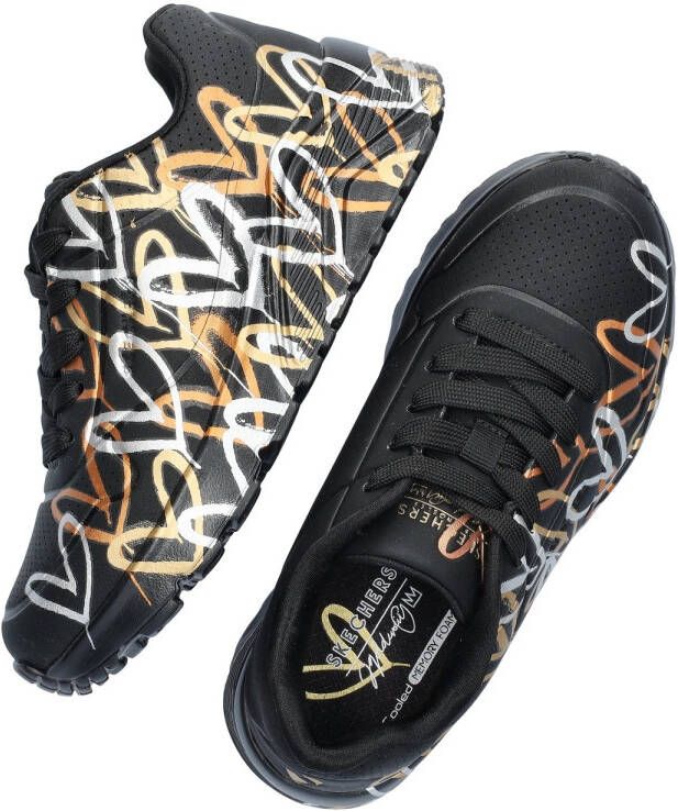 Skechers Uno Lite sneakers zwart Meisjes Imitatieleer All over print 29 - Foto 4