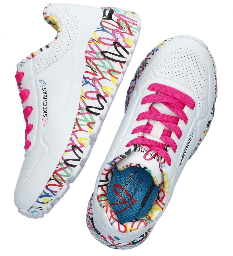 Skechers Uno Light sneakers wit multi Imitatieleer Hartjes 31 - Foto 19