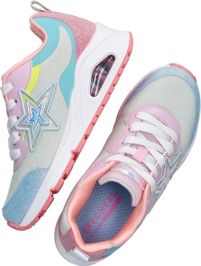 Skechers Uno Starry Vibe sneakers lichtblauw multi Meisjes Imitatieleer 34 - Foto 5