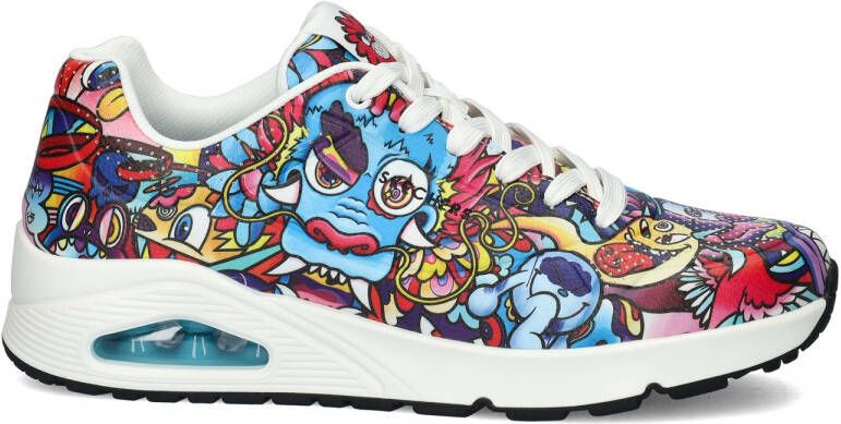 Skechers Sneakers UNO COLOR DOODLE Wedge sneaker veterschoen retro sneaker met unieke print - Foto 6