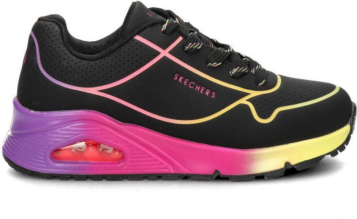 Skechers Uno Gen 1 sneakers zwart multi Meisjes Imitatieleer Meerkleurig 34 - Foto 4