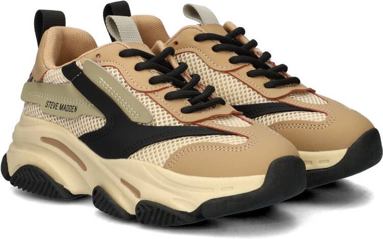 Steve Madden JPossession chunky sneakers beige zwart Meisjes Textiel Meerkleurig 32 - Foto 3