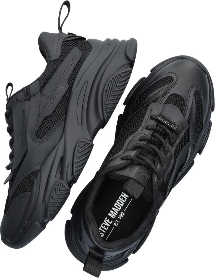 STEVE MADDEN Possess Zwart Leer Lage sneakers Heren - Foto 3