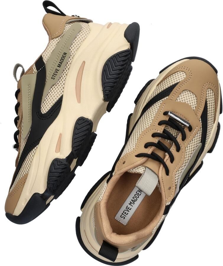 STEVE MADDEN Possession-E Khaki Black Beige Kunststof Lage sneakers Dames - Foto 5