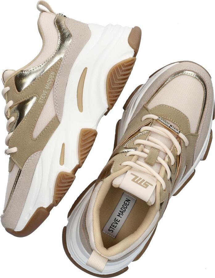 Steve Madden Progressive chunky leren sneakers beige goud - Foto 14