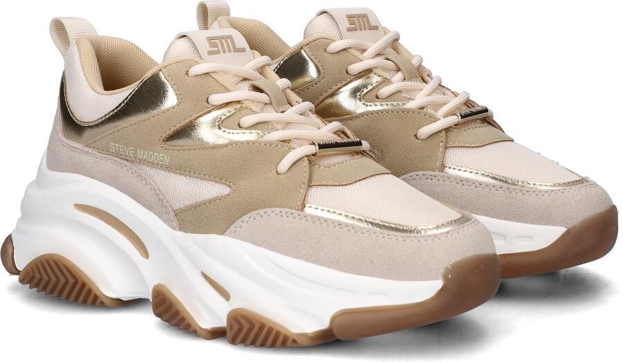 Steve Madden Progressive chunky leren sneakers beige goud - Foto 10