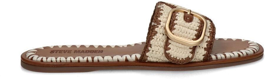 Steve Madden Seabreeze slippers met siergesp ecru bruin - Foto 4