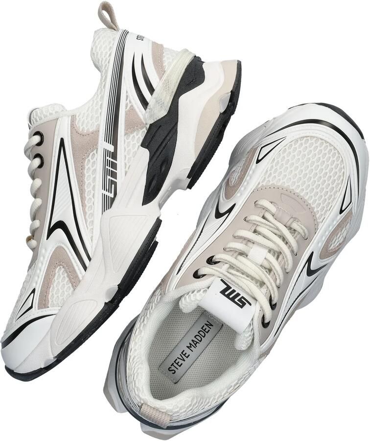 Steve Madden Speedster chunky sneakers off white beige zwart - Foto 3