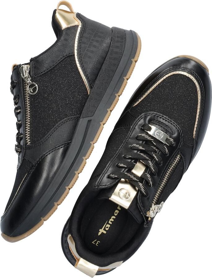 Tamaris Sneakers met sleehak vrijetijdsschoen lage schoen veterschoen met trendy metallic-details - Foto 3