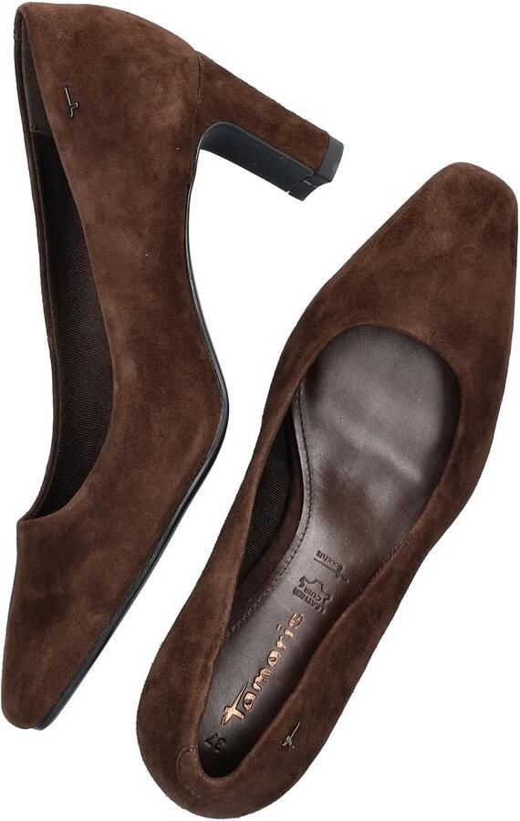 Tamaris 1-22455-47 Mocca Lederen pump met hak - Foto 5