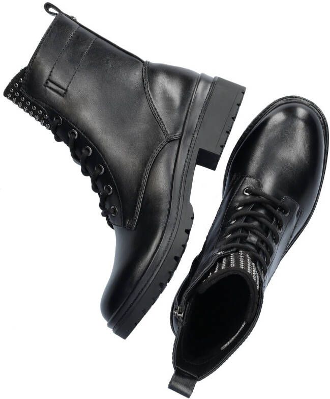 Tamaris Veterlaarsjes blokhak veterschoenen bikerboots bezet met studs - Foto 6