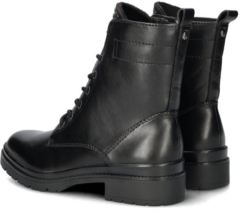 Tamaris Veterlaarsjes blokhak veterschoenen bikerboots bezet met studs - Foto 4