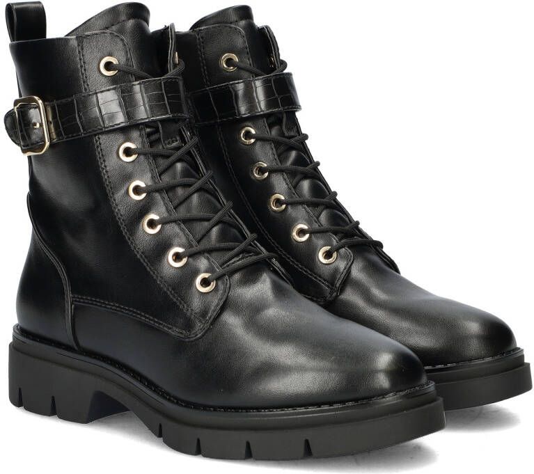 Tamaris Hoge veterschoenen met decoratief bandje in reptielenpatroon en gesp - Foto 5