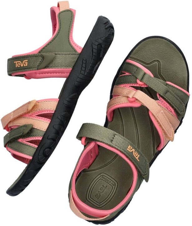Teva Tirra sandalen olijfroen zalm Groen Meisjes Textiel Meerkleurig 38 39 - Foto 7