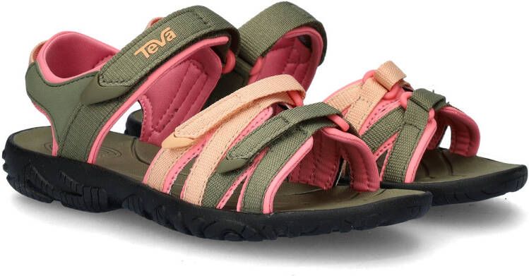 Teva Tirra sandalen olijfroen zalm Groen Meisjes Textiel Meerkleurig 38 39 - Foto 6