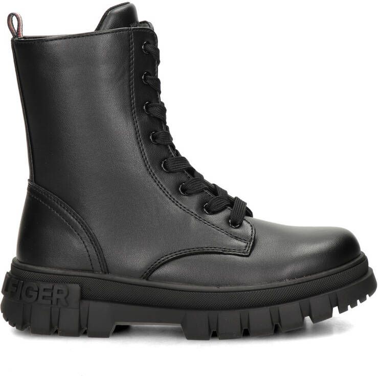 Tommy Hilfiger chunky veterboots zwart Meisjes Imitatieleer 36 - Foto 2