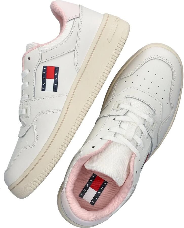 TOMMY JEANS Tommy Hilfiger Retro Basket Essential dames sneaker Wit roze - Foto 5