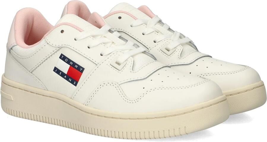 TOMMY JEANS Tommy Hilfiger Retro Basket Essential dames sneaker Wit roze - Foto 6