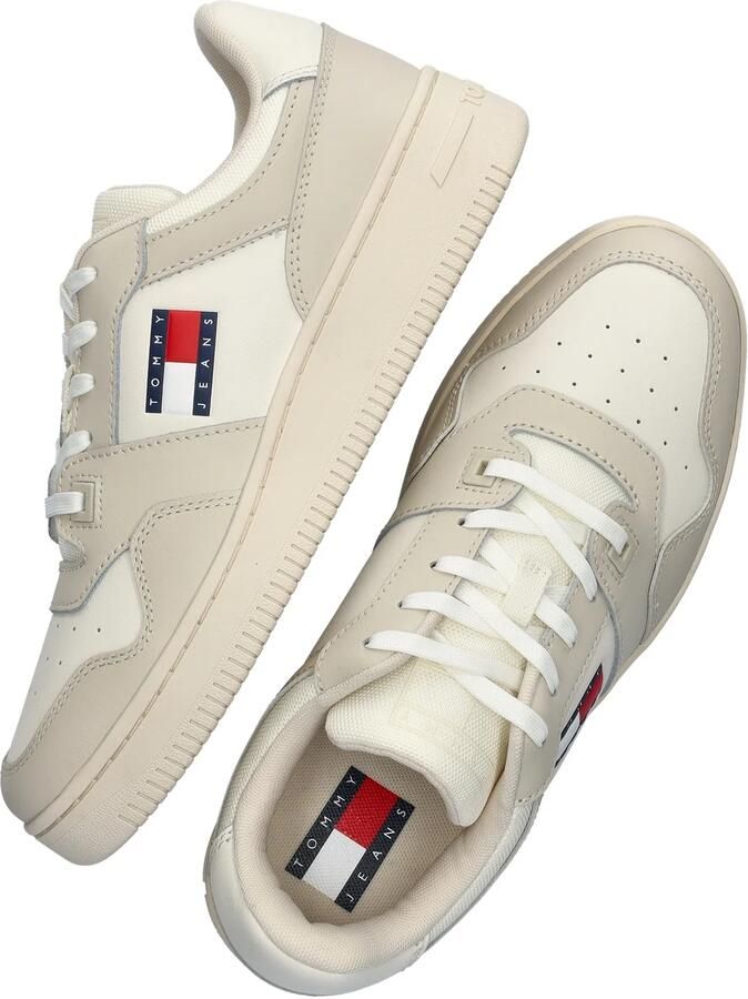 Tommy Jeans TJM Retro Basketess leren sneakers ecru - Foto 6