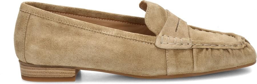 Unisa dames loafers met geplooide details beige suède - Foto 4