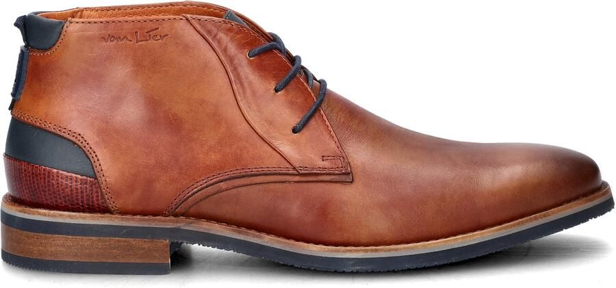 Van Lier Amalfi leren veterschoenen cognac