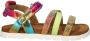 Vingino VIN825412-998 Meisjes Platte Sandalen Multicolor Leer Klittenband - Thumbnail 3
