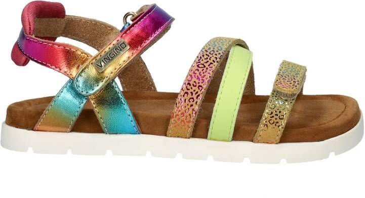 Vingino VIN825412-998 Meisjes Platte Sandalen Multicolor Leer Klittenband - Foto 5