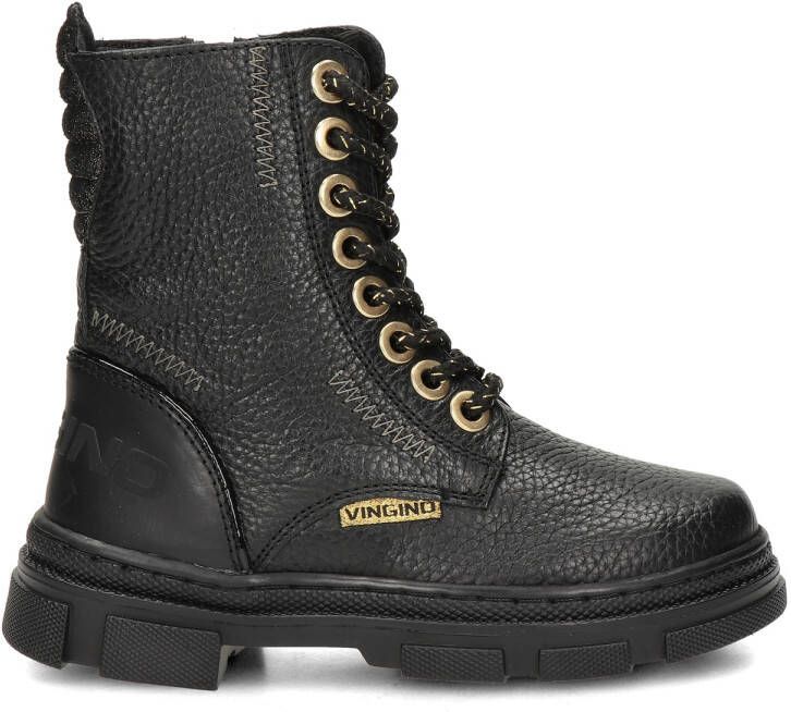Vingino Jennifer Veterboots Laarzen Met Veters Meisjes Kids Zwart - Foto 8