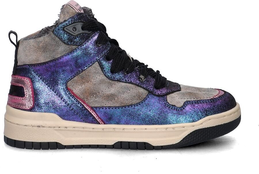 Vingino VIN825556-998 Meisjes Hoge Sneakers Multicolor Leer Veters - Foto 3