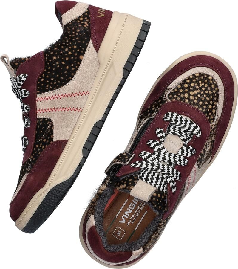 Vingino VIN825592-448 Meisjes Lage Sneakers Paars Leer Veters