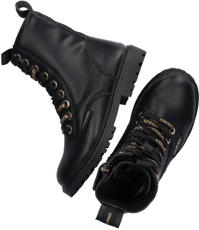 VINGINO Eva High veterboots zwart Imitatieleer Effen 30 - Foto 7