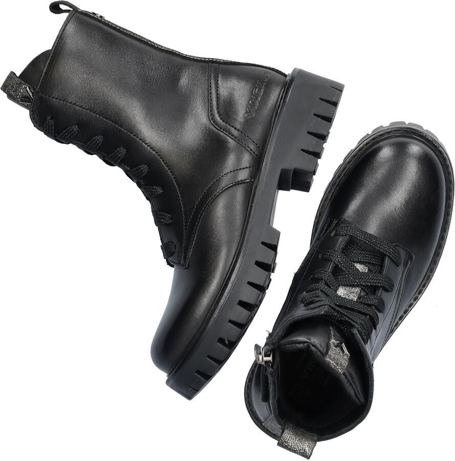 Vingino VIN825581-589 Meisjes Biker Boots Zwart Leer Veters - Foto 5