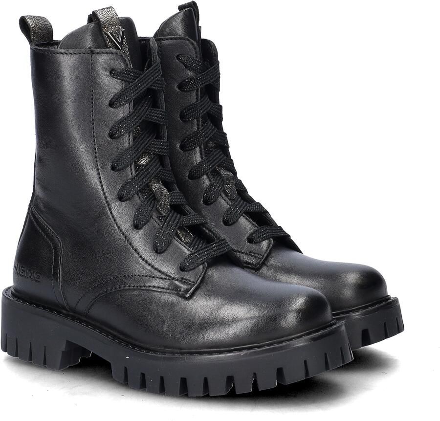 Vingino VIN825581-589 Meisjes Biker Boots Zwart Leer Veters - Foto 6