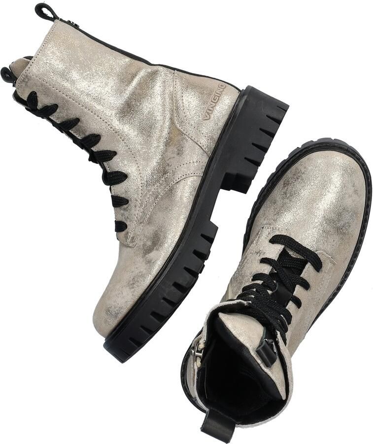 Vingino Muraina Messina suède veterboots met glitters goud - Foto 7