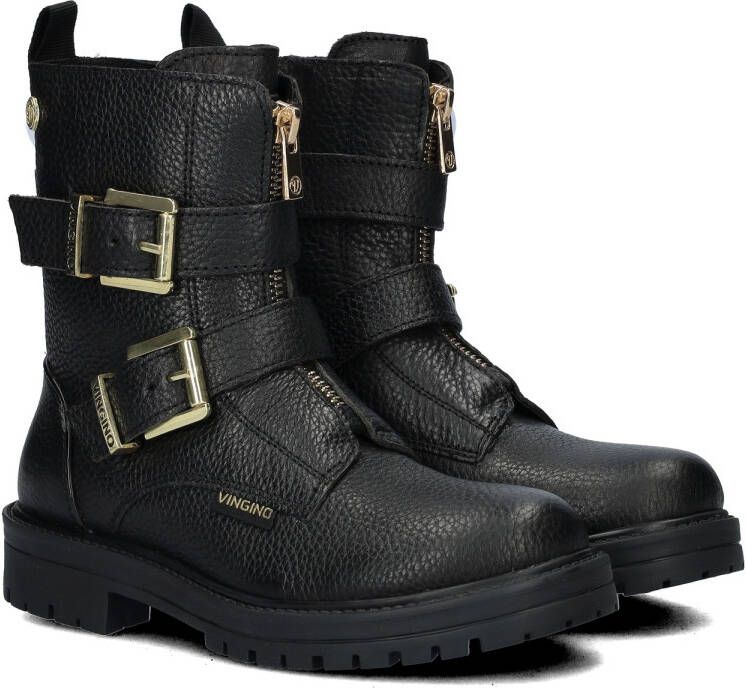 VINGINO Velia leren bikerboots zwart Meisjes Leer 31 - Foto 5