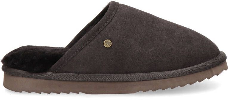 Warmbat Australia gevoerde suède pantoffels bruin