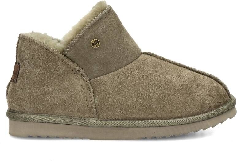 Warmbat Australia gevoerde suède pantoffels mosgroen - Foto 4