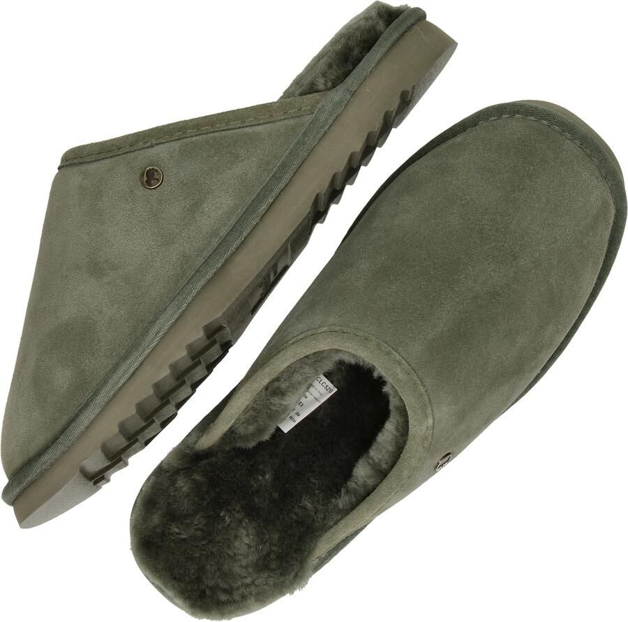 Warmbat Classic Unisex Suede Heren Sloffen Olijfgroen - Foto 3