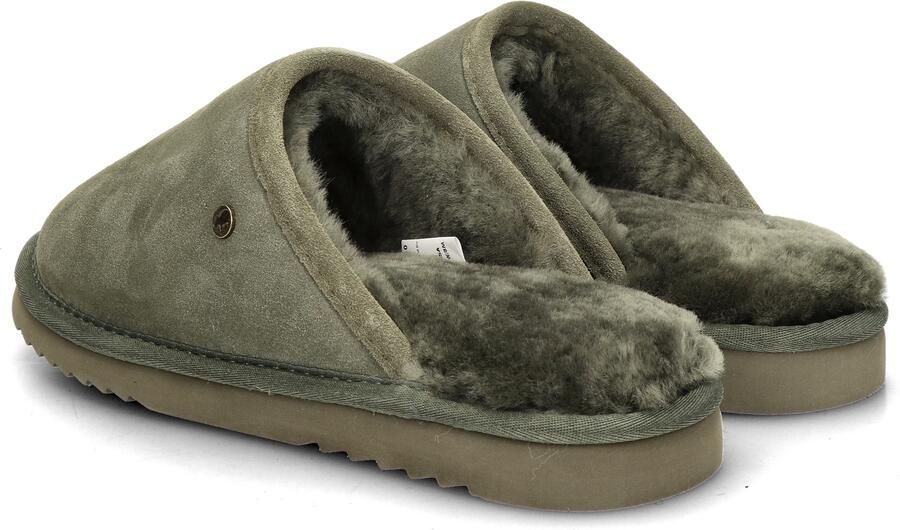 Warmbat Classic Unisex Suede Heren Sloffen Olijfgroen - Foto 2