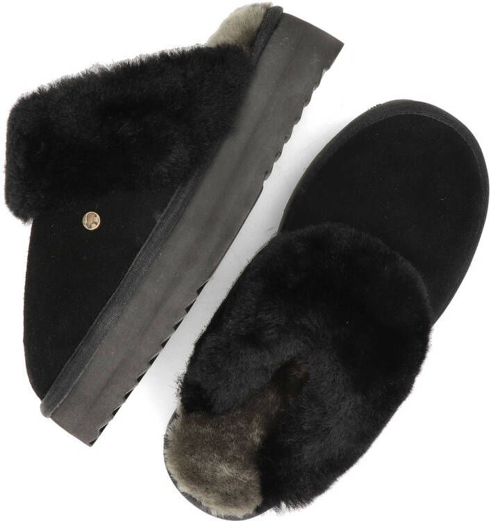 Warmbat Flurry Suede Plateau Dames Sloffen Zwart Zwart - Foto 9