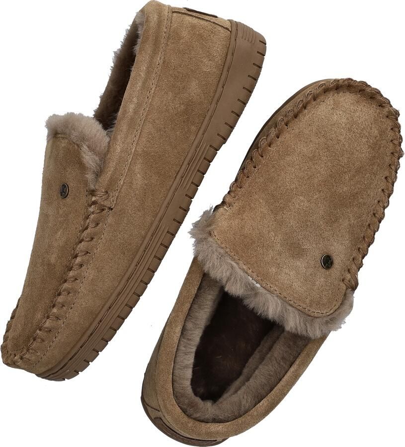 Warmbat Grizzly Men Suede Heren Sloffen Taupe Bruin - Foto 4