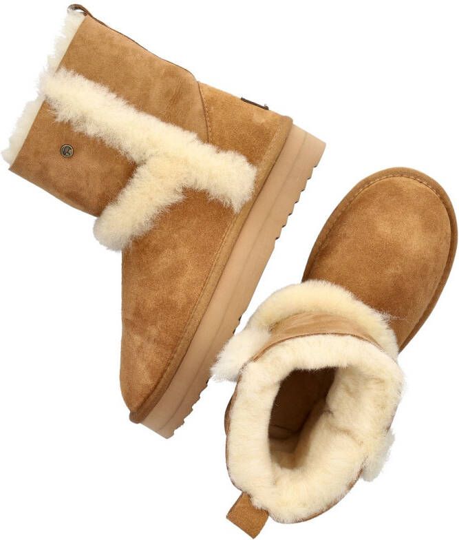 Warmbat Australia Kangaroo Plateau gevoerde suède enkelboots cognac - Foto 4