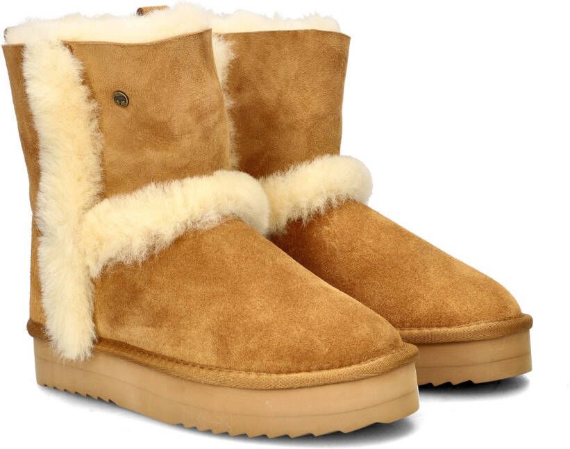 Warmbat Australia Kangaroo Plateau gevoerde suède enkelboots cognac - Foto 2
