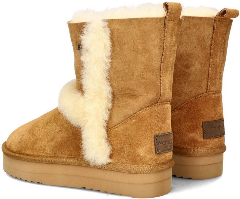 Warmbat Australia Kangaroo Plateau gevoerde suède enkelboots cognac - Foto 3