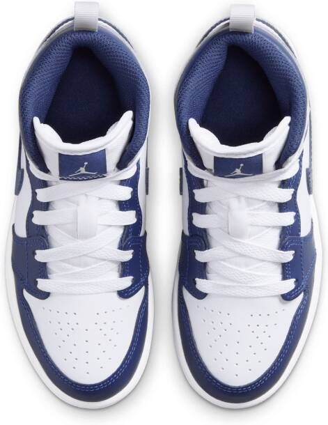 Jordan 1 Mid Kleuterschoenen Wit