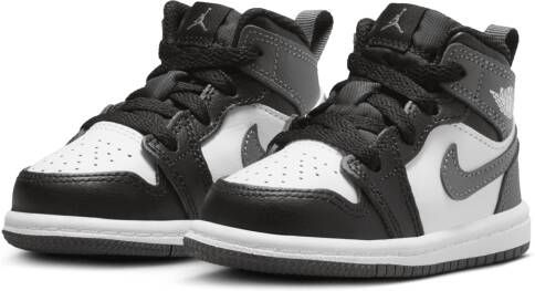 Jordan Aj1 Mid Unisex Schoenen Zwart Maat: 19.5 Leer Foot Locker - Foto 4