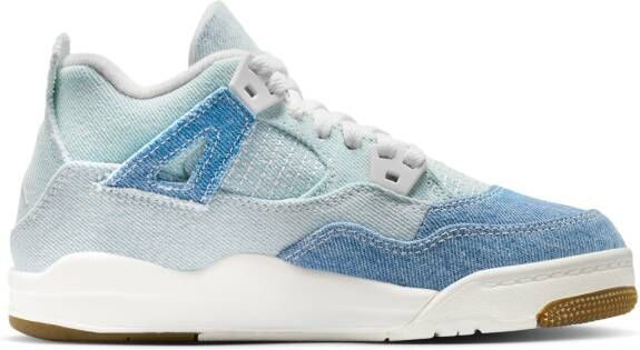 Jordan 4 Retro 'Worn Blue' kleuterschoenen Wit